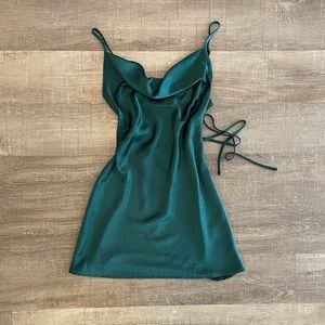 Motel Paiva dress in satin green